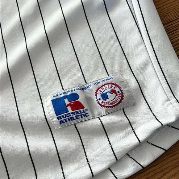 Russell Athletic White and Black Baseball Jersey